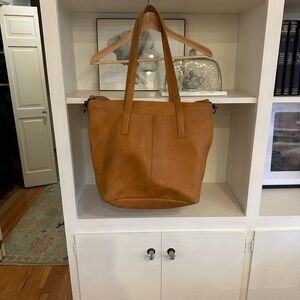 ABLE Tan Leather Tote Bag